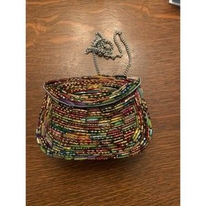 Tara Glass Wedding Bangle Hard Shell Handbag Multi-Colored Beads from India